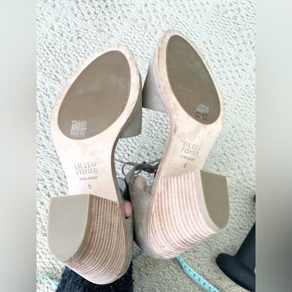 Eileen fisher ann ankle tie shoes suede nubuck moon grey size 9 - Picture 7 of 9